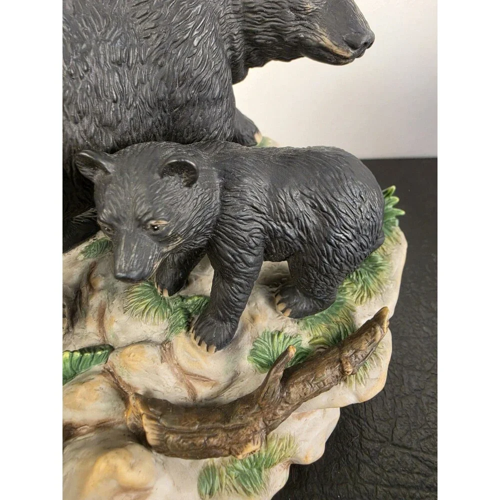Ceramic Bear Figurine Home Interiors “Watching Her Cub” 11795-02 2002 Bear & Cub
